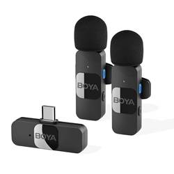 BOYA BY-V20 Dual Wireless Lavalier Microphone for Android/Type-C Device (2TX+1RX) - Black (Microphones) SKU=52530187