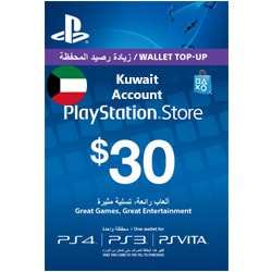 Sony PlayStation Network Card $30 - Kuwait (PSN Cards - KWT) SKU=52530073