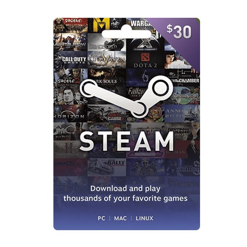 Steam Wallet Gift Card $30
